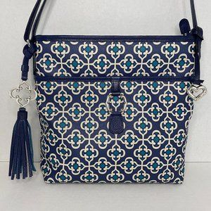 Brighton Leather Crossbody Navy & Teal
